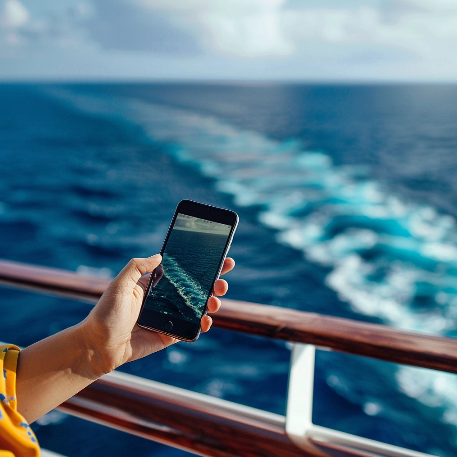 cell phone on a cruise ship