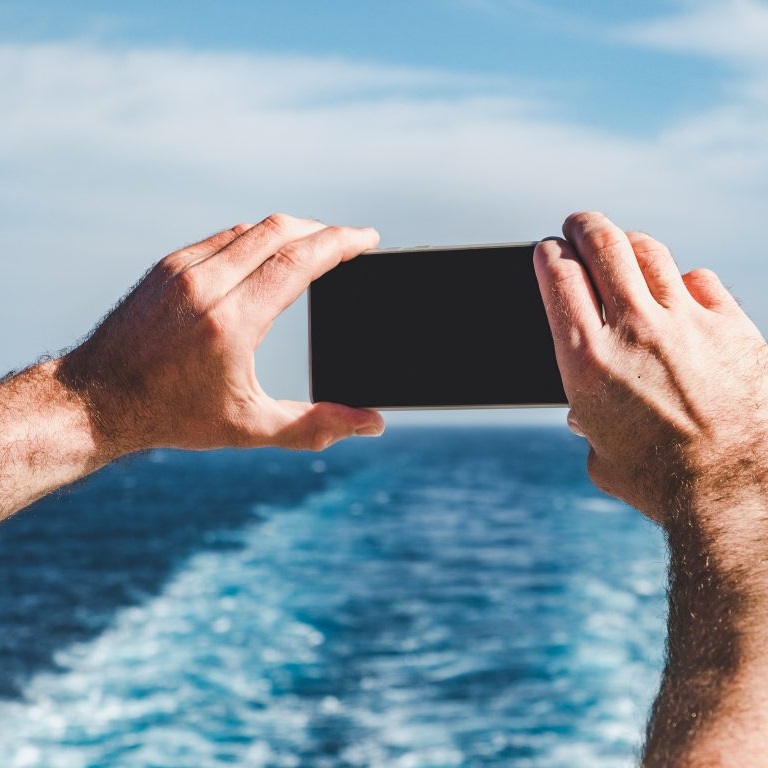 cell phone on a cruise ship